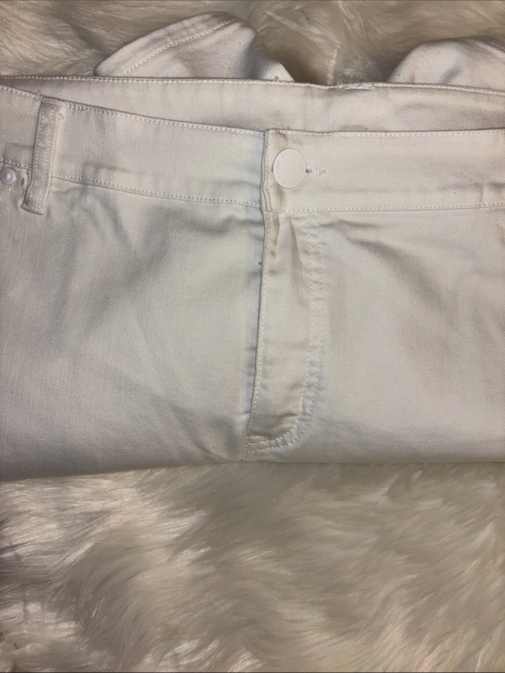 Lane Bryant White Denim Mid-Rise Jean Shorts